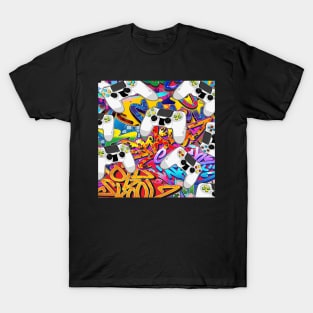 Gamer Graphic Design Game Controller Graffiti Psychedelic Pop Art Gaming T-Shirt